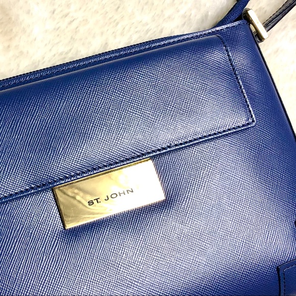 *St John | Blue Leather Shoulder Bag - Picture 3 of 8